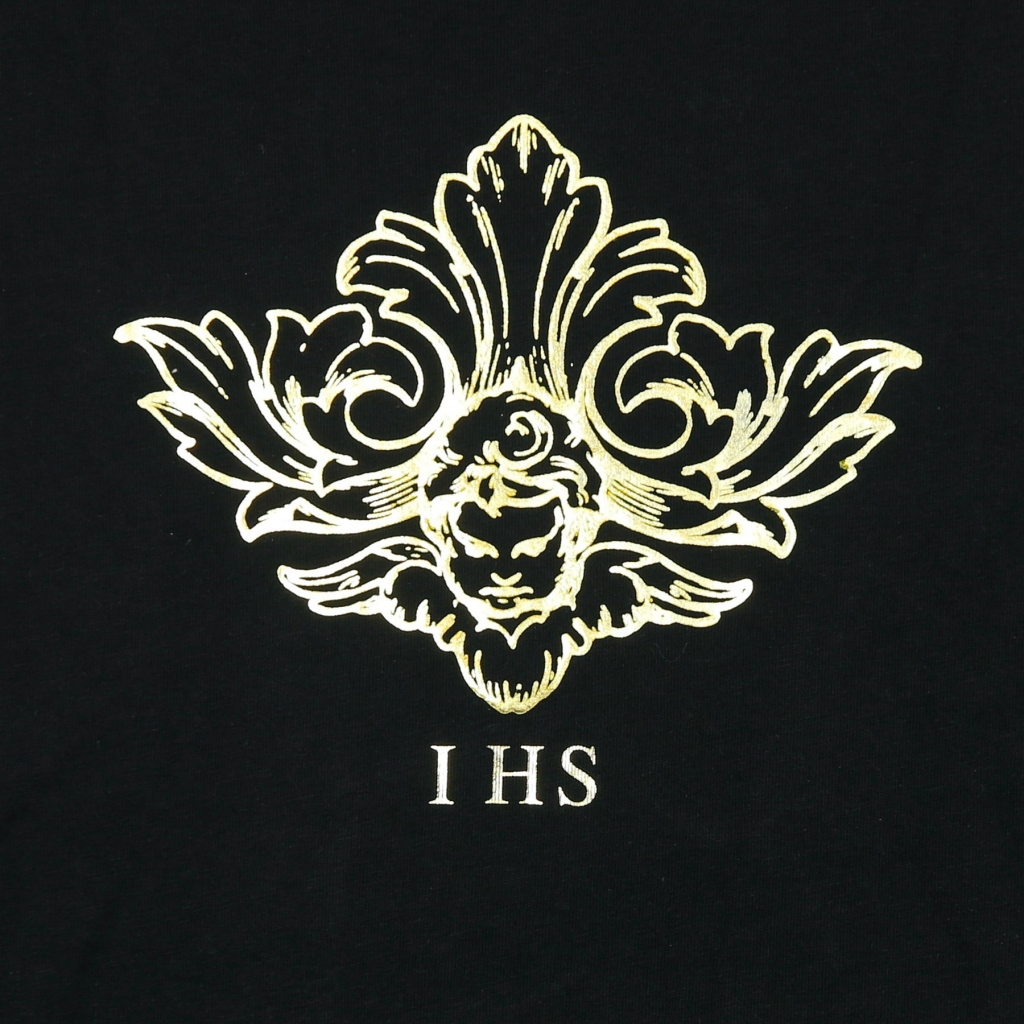 maglietta uomo 3d print flames angel tee BLACK