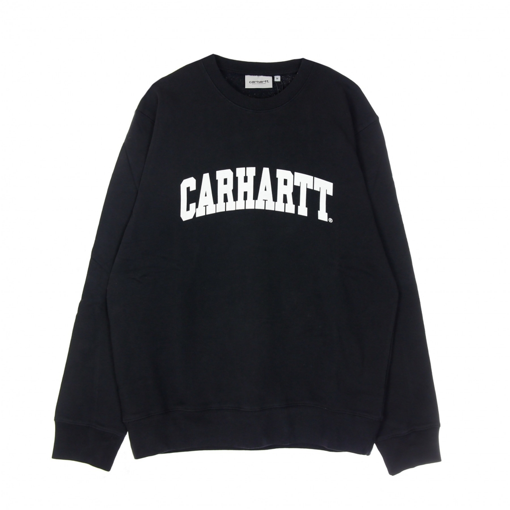 felpa leggera girocollo uomo university sweatshirt BLACK/WHITE