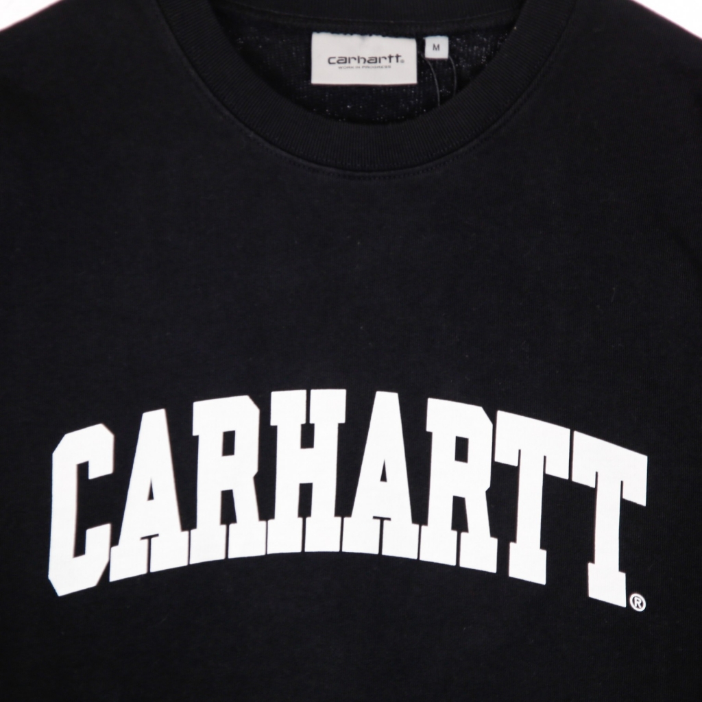 felpa leggera girocollo uomo university sweatshirt BLACK/WHITE