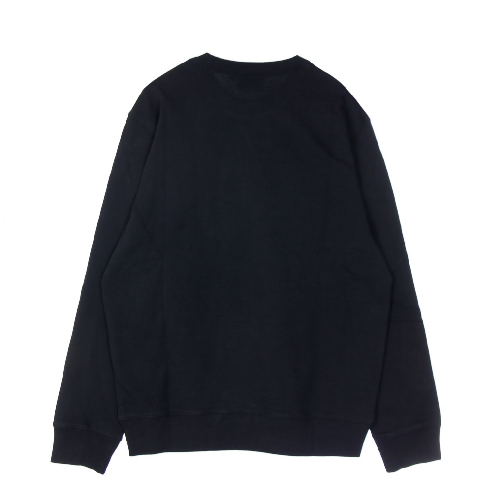 felpa leggera girocollo uomo university sweatshirt BLACK/WHITE