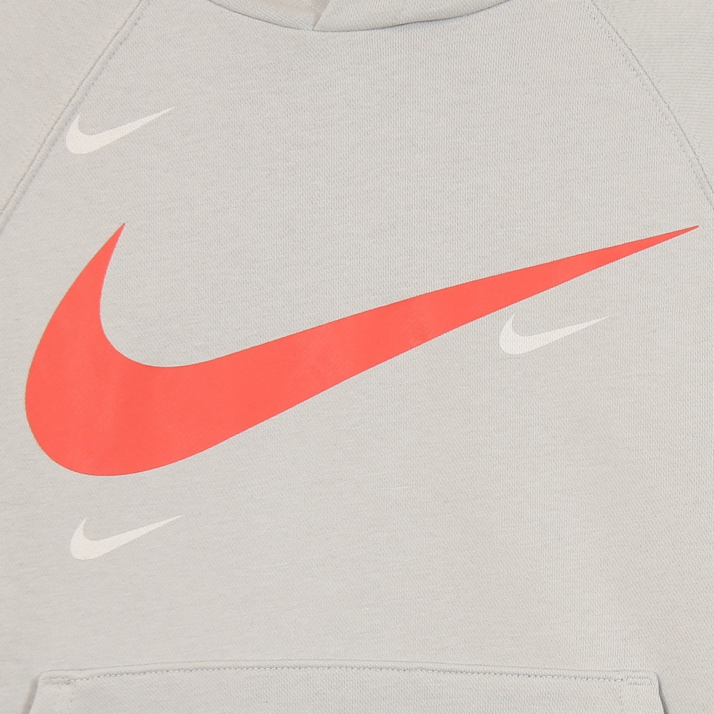 felpa leggera cappuccio bambino b sportswear fleece swoosh hooded pullover GREY FOG/INFRARED 23