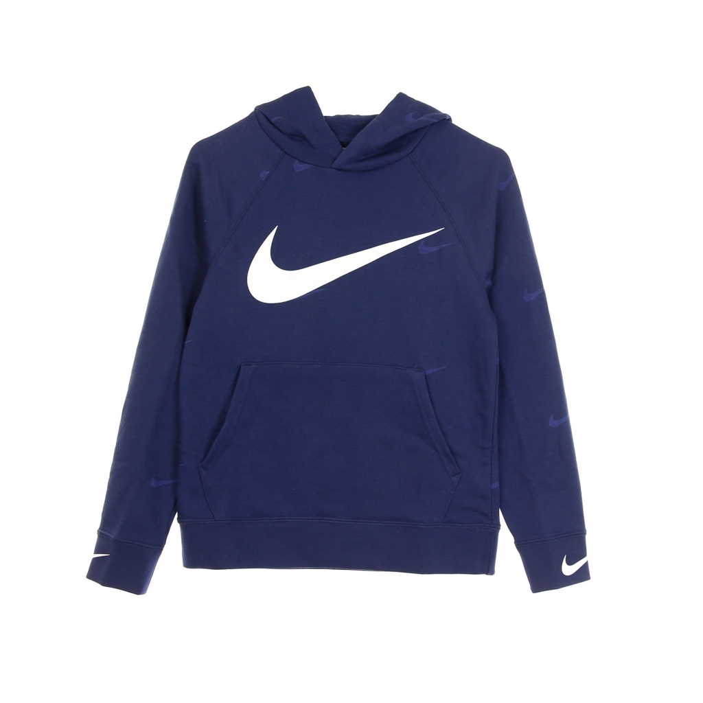 felpa leggera cappuccio bambino b sportswear fleece swoosh hooded pullover MIDNIGHT NAVY/WHITE