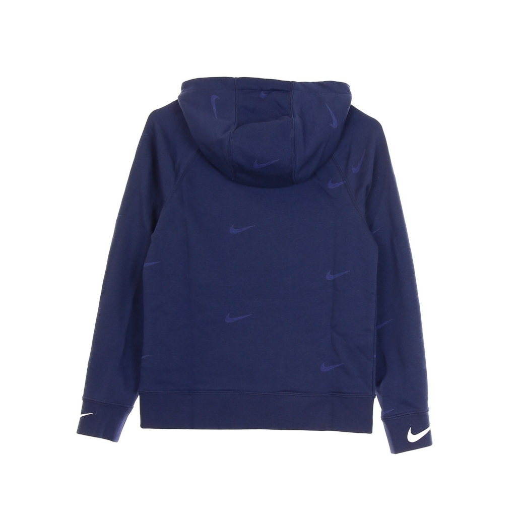 felpa leggera cappuccio bambino b sportswear fleece swoosh hooded pullover MIDNIGHT NAVY/WHITE