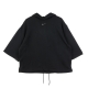 felpa leggera cappuccio manica corta donna w icon clash short sleeve hoodie french terry BLACK/DK SMOKE GREY