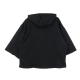 felpa leggera cappuccio manica corta donna w icon clash short sleeve hoodie french terry BLACK/DK SMOKE GREY