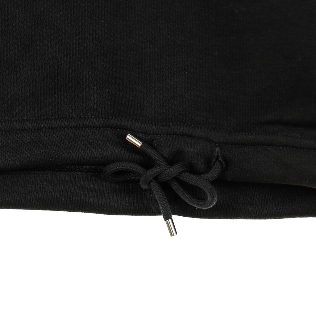 felpa leggera cappuccio manica corta donna w icon clash short sleeve hoodie french terry BLACK/DK SMOKE GREY