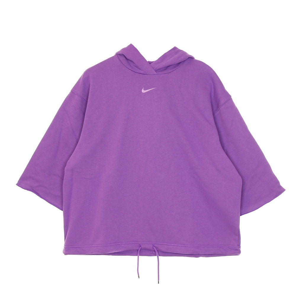 felpa leggera cappuccio manica corta donna w icon clash short sleeve hoodie french terry WILD BERRY/PURPLE STARDUST