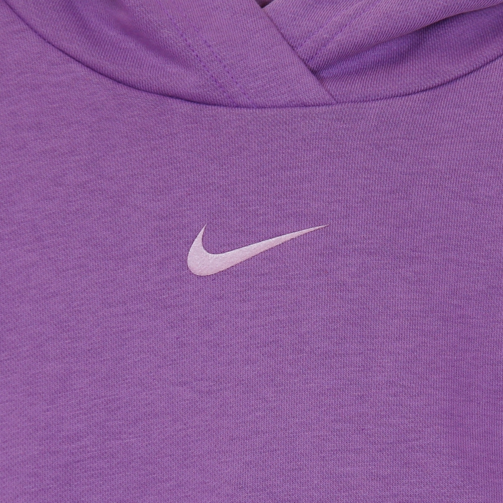 felpa leggera cappuccio manica corta donna w icon clash short sleeve hoodie french terry WILD BERRY/PURPLE STARDUST
