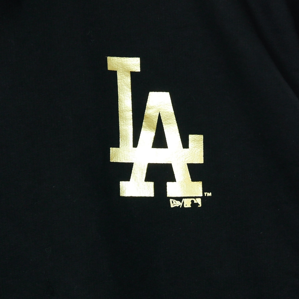 felpa leggera cappuccio uomo mlb metallic hoodie losdod BLACK