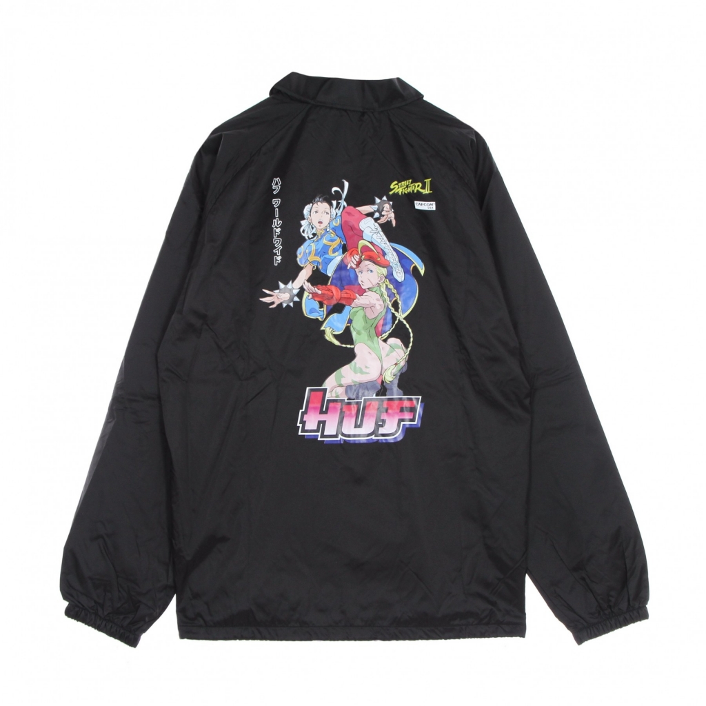 giacca coach jacket uomo chun li  cammy coach jacket x street fighter ii BLACK