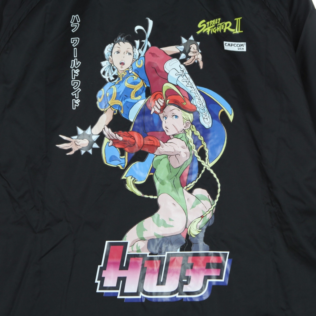 giacca coach jacket uomo chun li  cammy coach jacket x street fighter ii BLACK