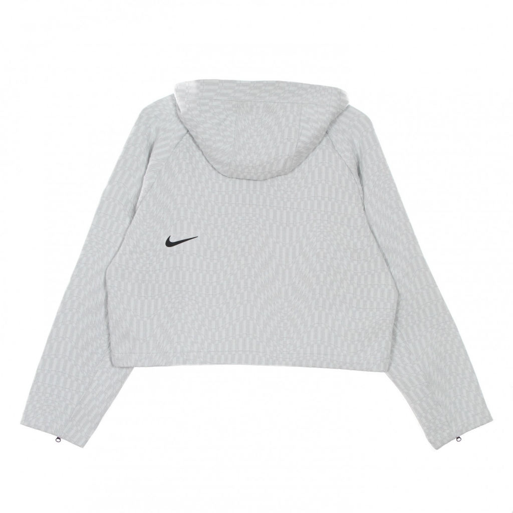 felpa leggera cappuccio donna w sportswear tech pack hoodie all over jacquard WHITE/BLACK