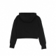 felpa leggera cappuccio ragazzo sportswear club french terry crop hoodie hybrid BLACK/WHITE