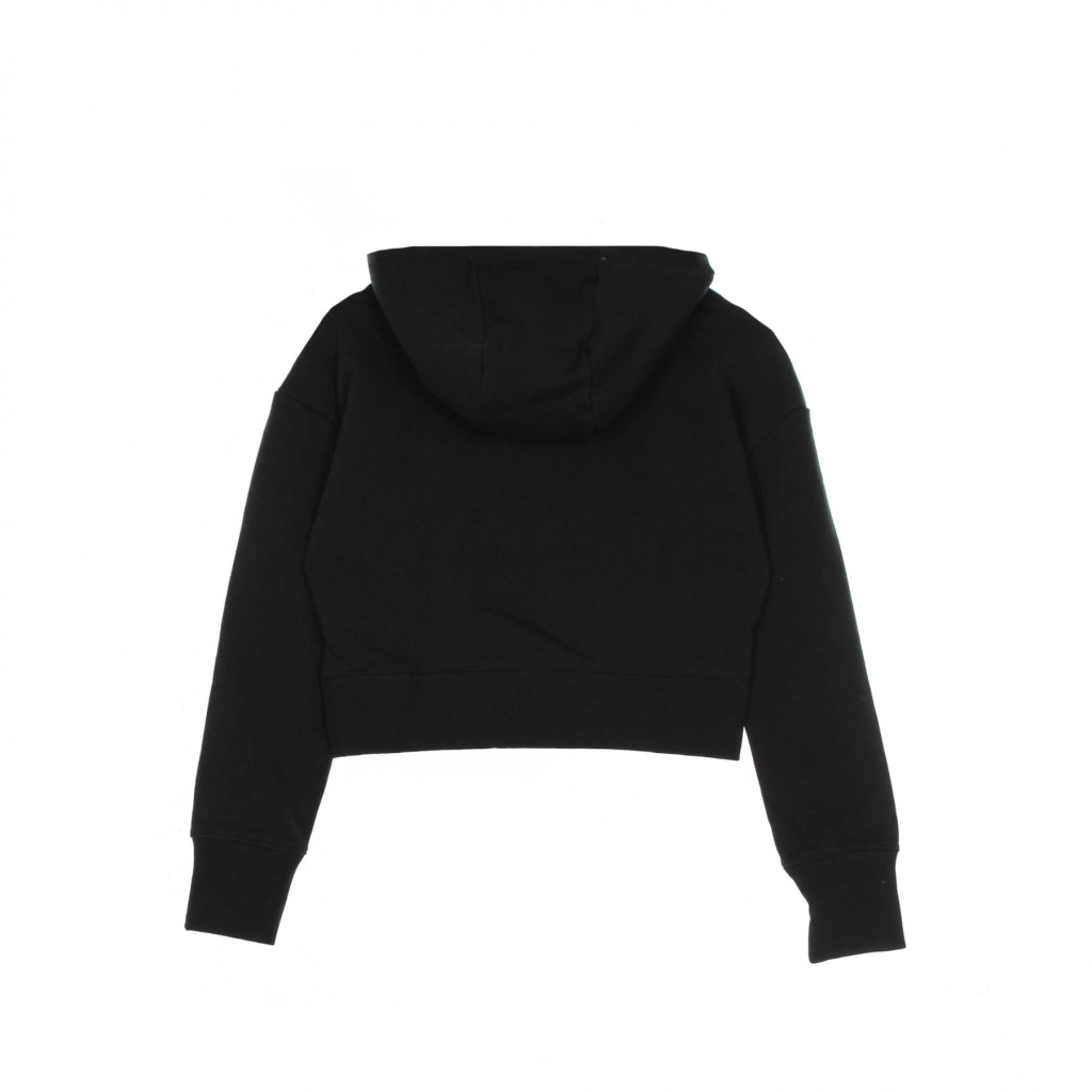felpa leggera cappuccio ragazzo sportswear club french terry crop hoodie hybrid BLACK/WHITE