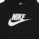 felpa leggera cappuccio ragazzo sportswear club french terry crop hoodie hybrid BLACK/WHITE