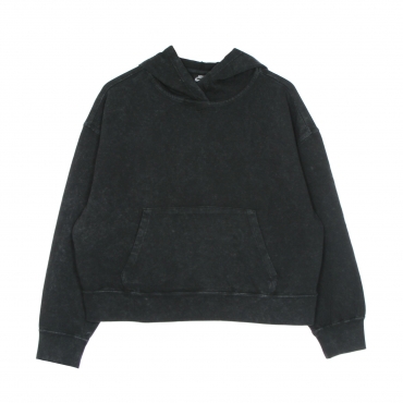felpa leggera cappuccio donna w sportswear wash hoodie BLACK/BLACK