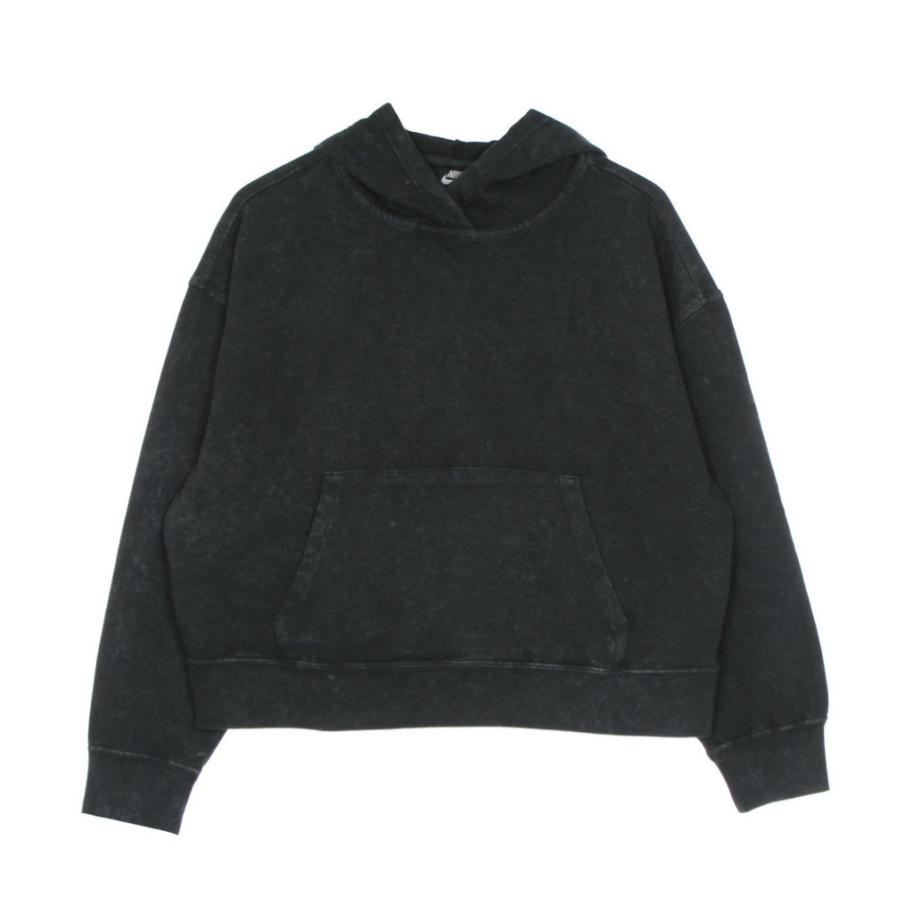 felpa leggera cappuccio donna w sportswear wash hoodie BLACK/BLACK