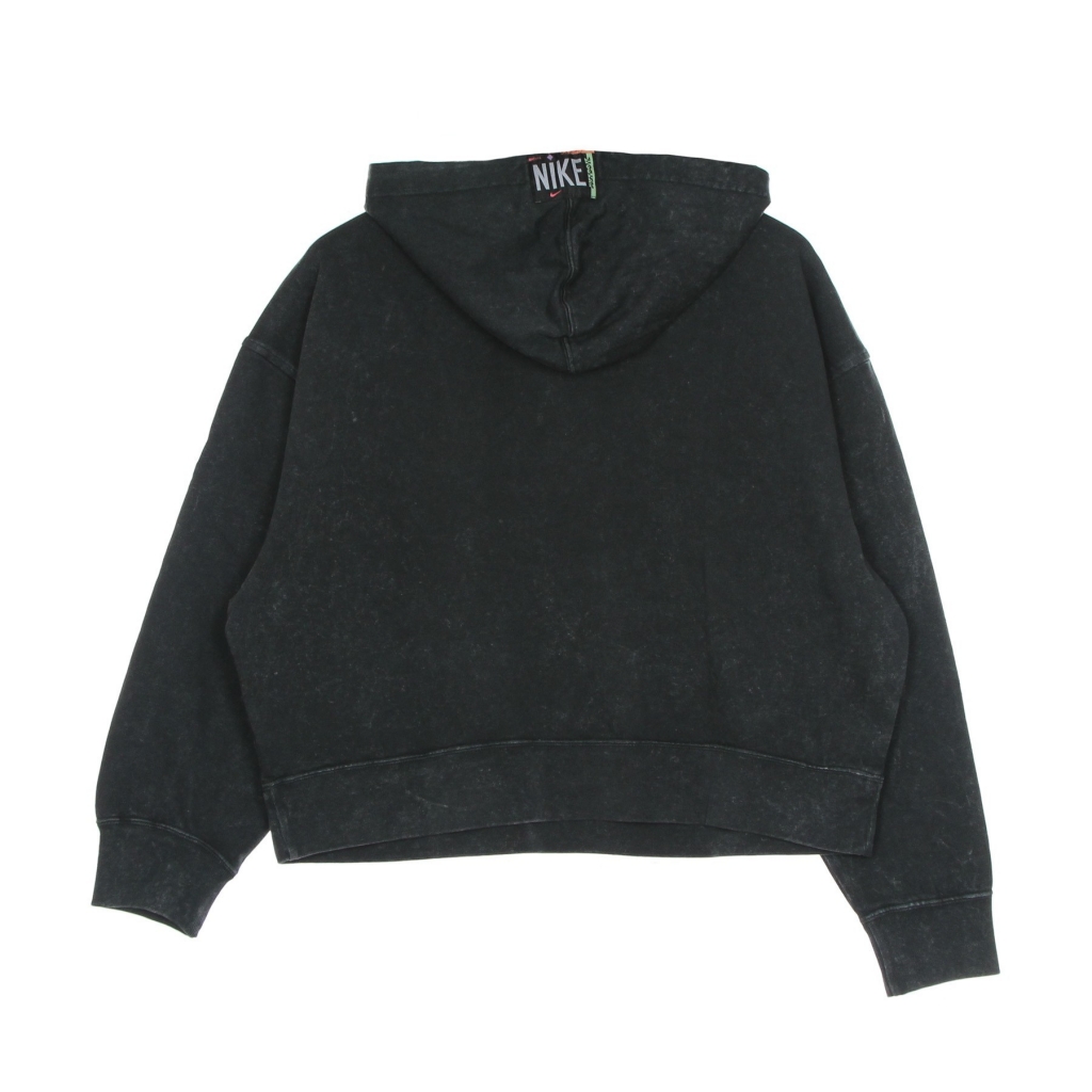felpa leggera cappuccio donna w sportswear wash hoodie BLACK/BLACK