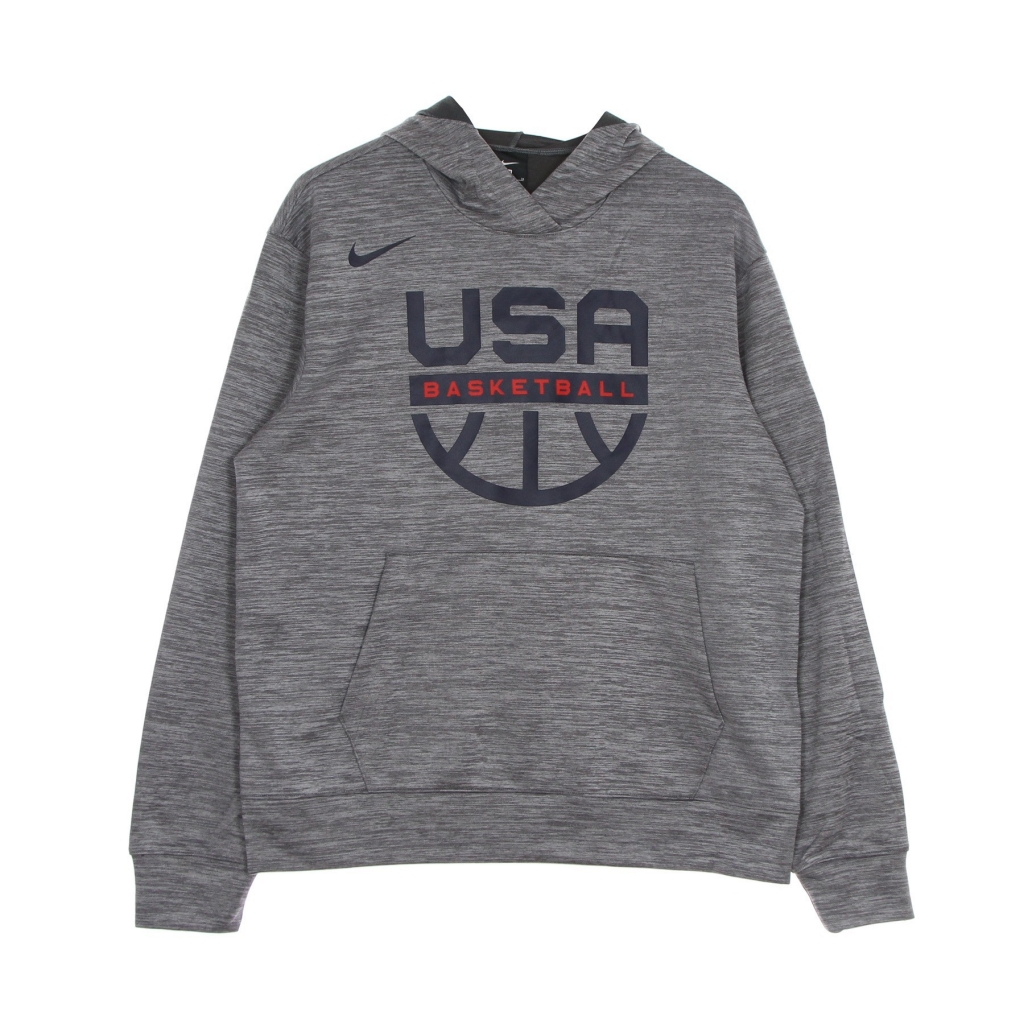 felpa leggera cappuccio uomo olympics nike spotlight hoodie pullover usa DK GREY HEATHER/DARK GREY