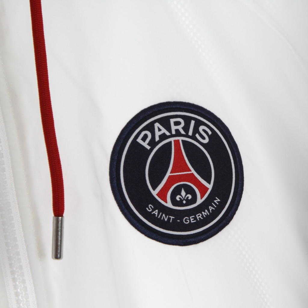 giacca a vento uomo paris saint-germain nylon hooded jacket WHITE/MIDNIGHT NAVY