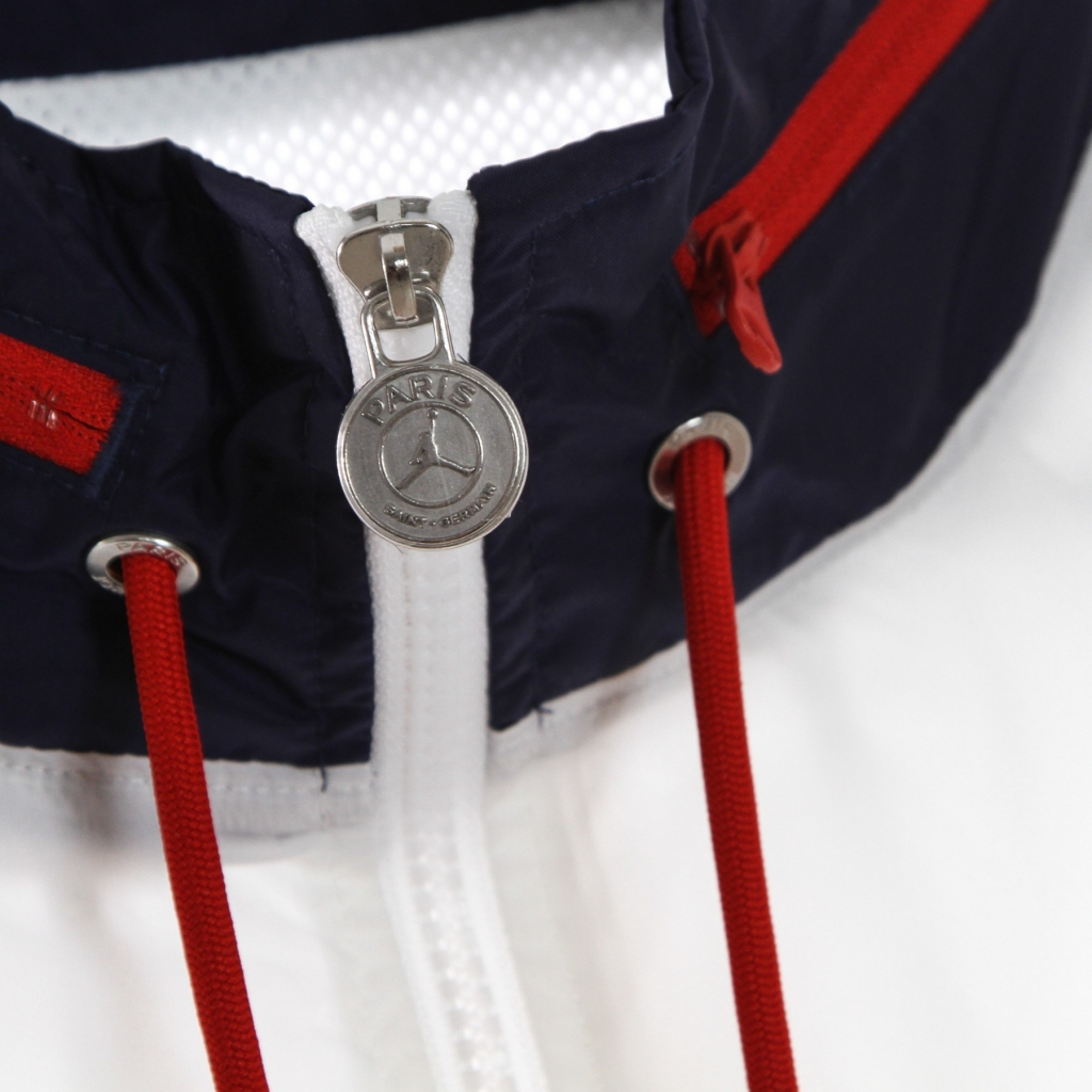 giacca a vento uomo paris saint-germain nylon hooded jacket WHITE/MIDNIGHT NAVY