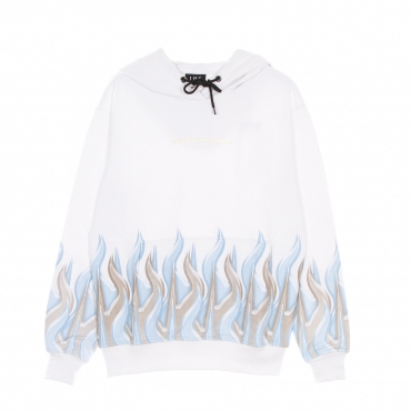 felpa leggera cappuccio uomo new flames hoodie WHITE