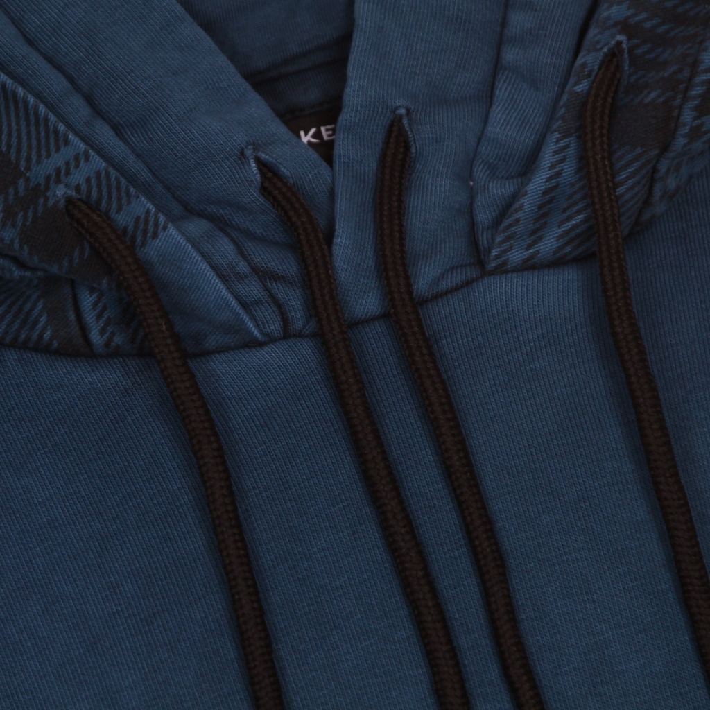 felpa leggera cappuccio uomo moleskin double hoodie PETROLEUM