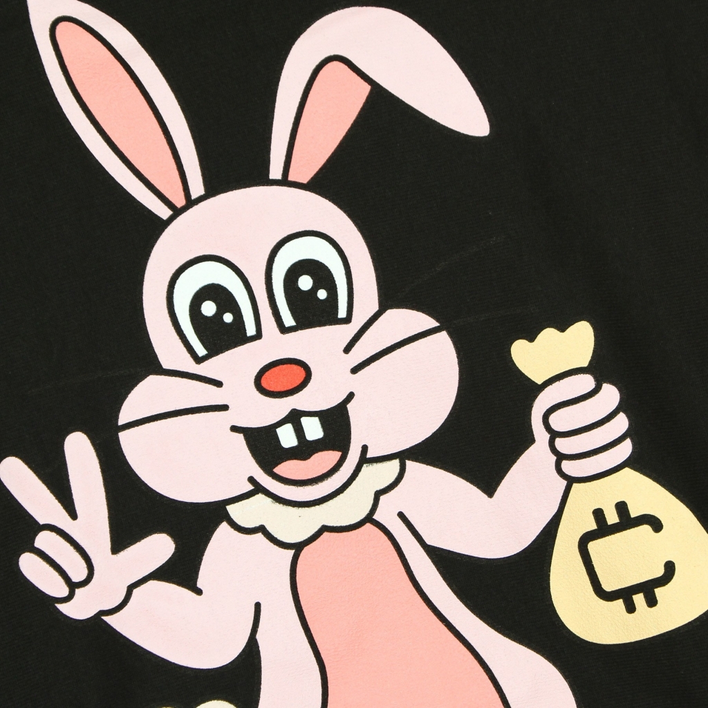 felpa cappuccio uomo cokane rabbit hoodie x freddie gibbs BLACK