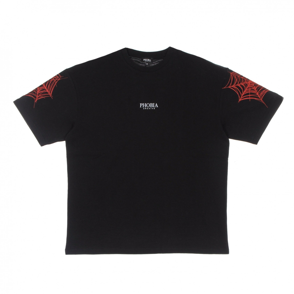 maglietta uomo red cobweb print tee BLACK/RED