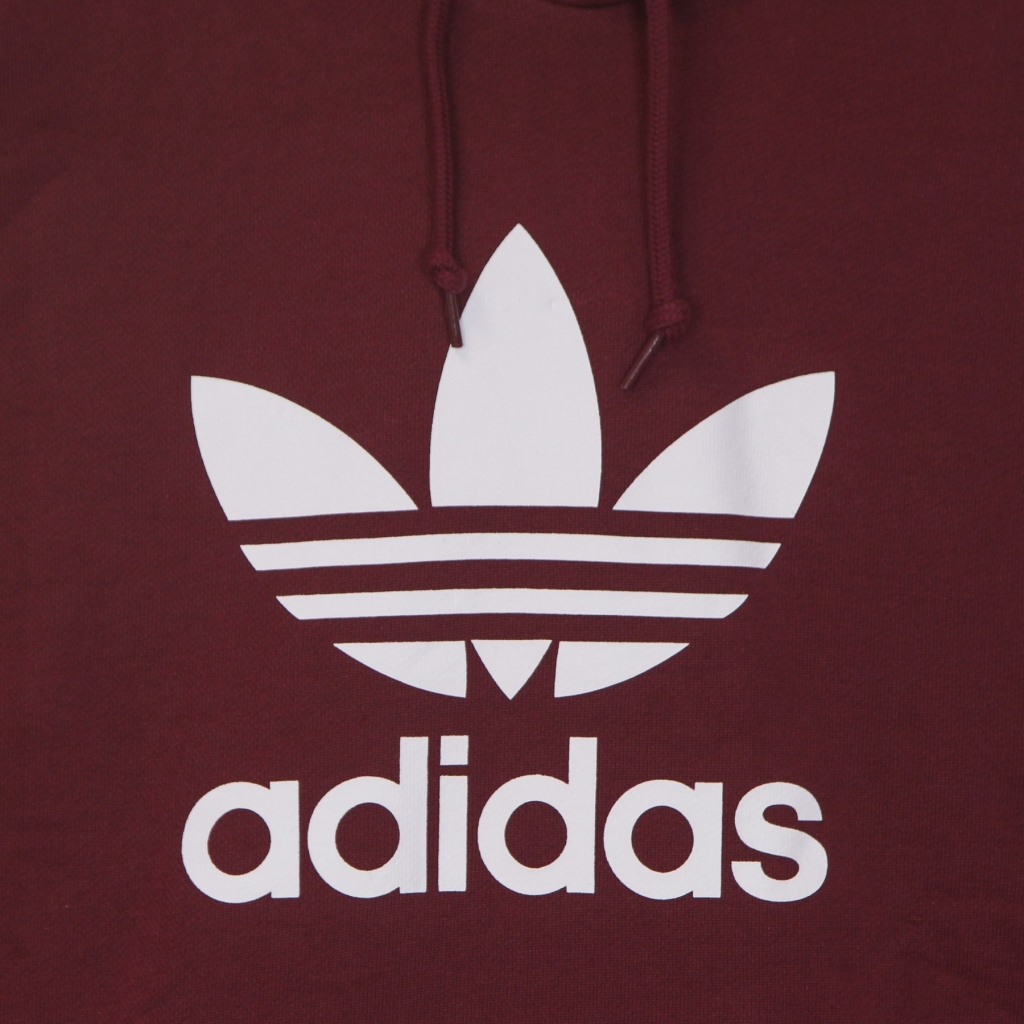 felpa leggera cappuccio uomo classic adicolor trefoil hoodie VICTORY CRIMSON/WHITE