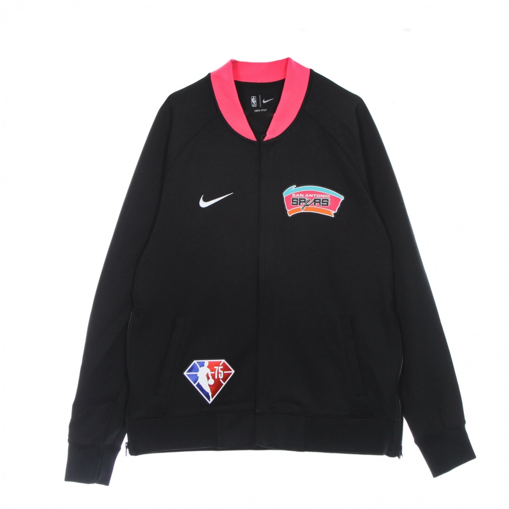 felpa leggera college uomo nba dri fit showtime l/s jacket saaspu BLACK/BLACK/WHITE