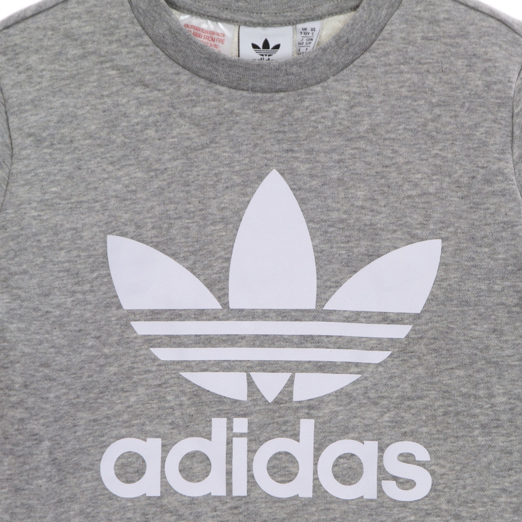 felpa leggera girocollo ragazzo trefoil crew MEDIUM GREY HEATHER