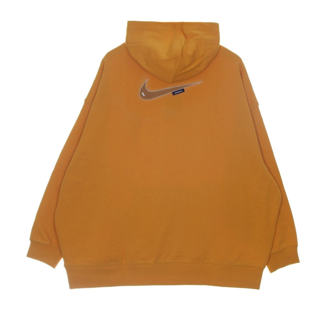 felpa leggera cappuccio donna sportswear swoosh fleece hoodie LIGHT CURRY/PEARL WHITE/DESERT OCHRE