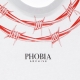 maglietta uomo barbed wire print tee WHITE/RED