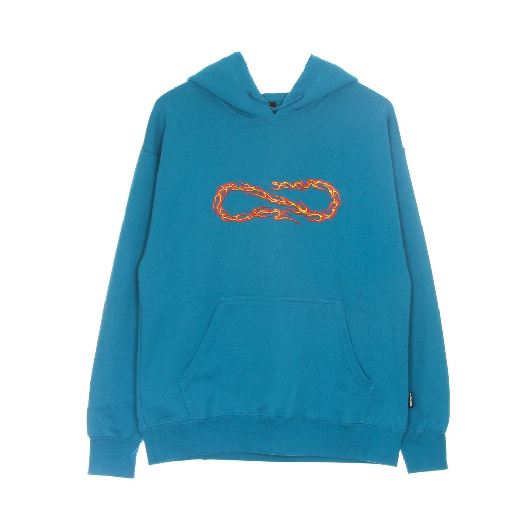 felpa leggera cappuccio uomo logo flame hoodie TURQUOISE