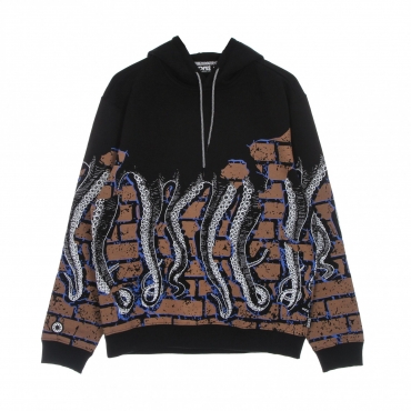 felpa leggera cappuccio uomo bricks hoodie BLACK