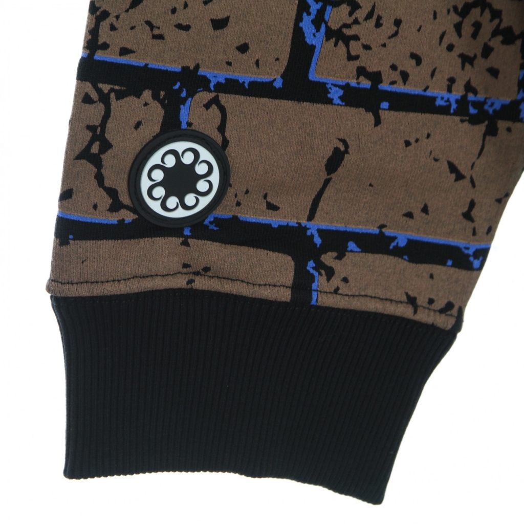 felpa leggera cappuccio uomo bricks hoodie BLACK