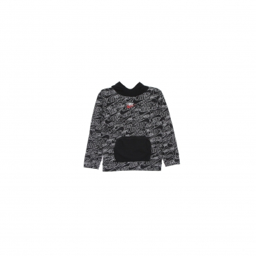 felpa leggera cappuccio bambino nike read aop po hoodie BLACK