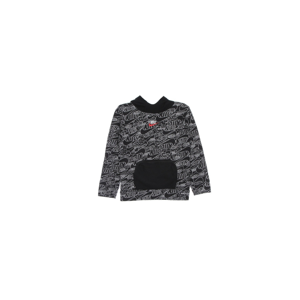 felpa leggera cappuccio bambino nike read aop po hoodie BLACK