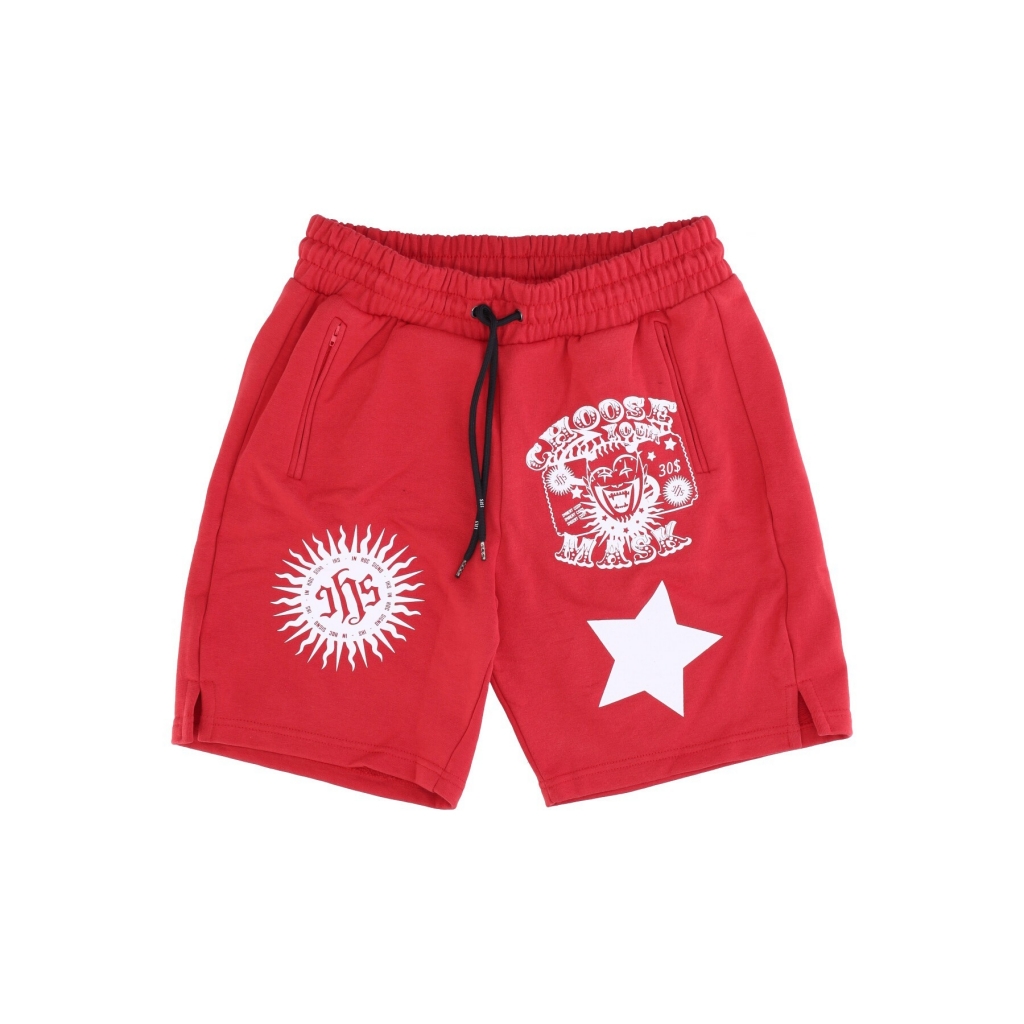 pantalone corto tuta uomo choose your mask short RED