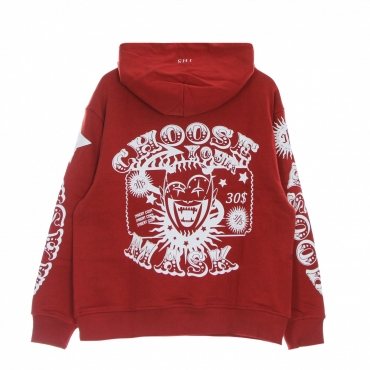 felpa leggera cappuccio uomo choose your mask hoodie RED
