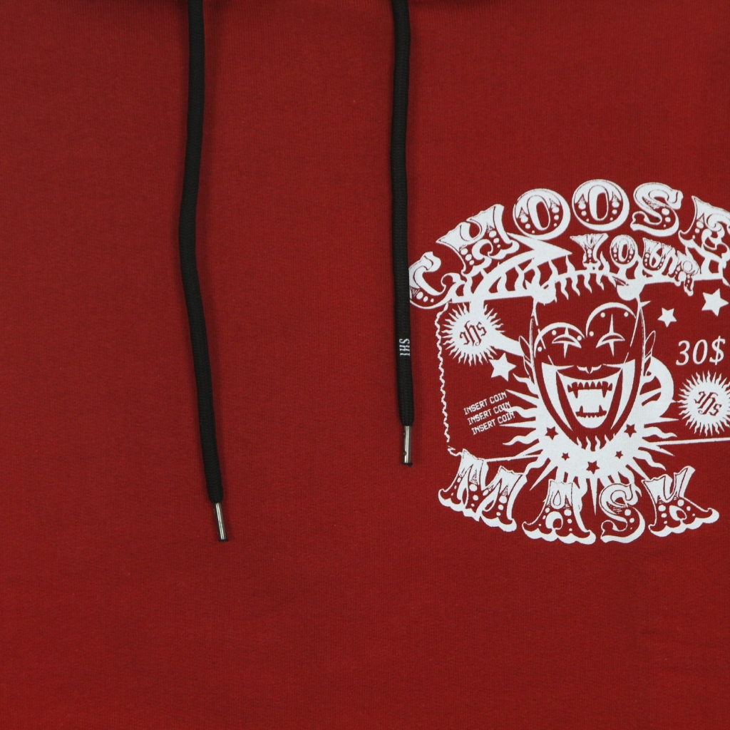 felpa leggera cappuccio uomo choose your mask hoodie RED