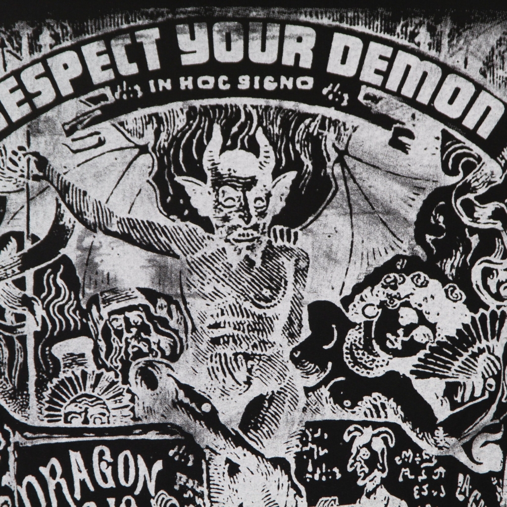 felpa leggera cappuccio uomo respect your demon basic hoodie BLACK