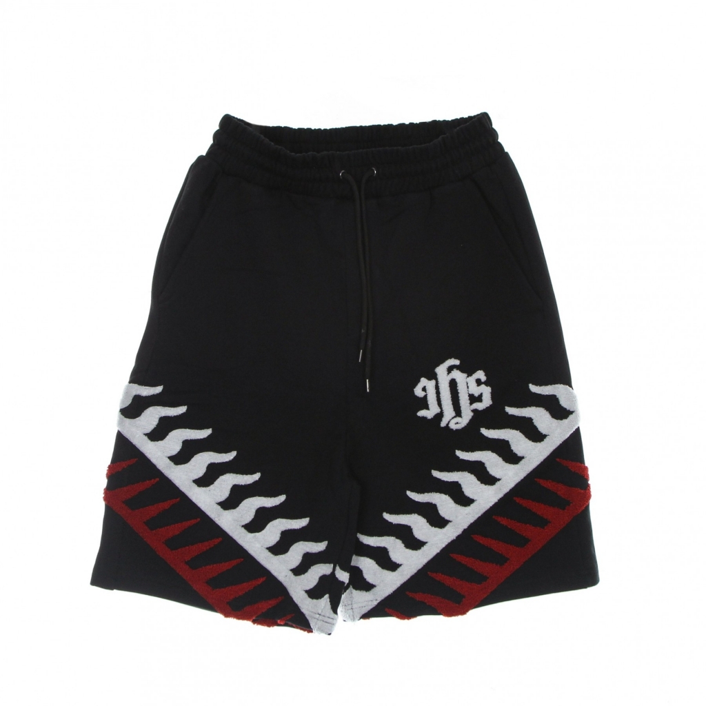 pantalone corto tuta uomo sponge graphic flames basket pants BLACK