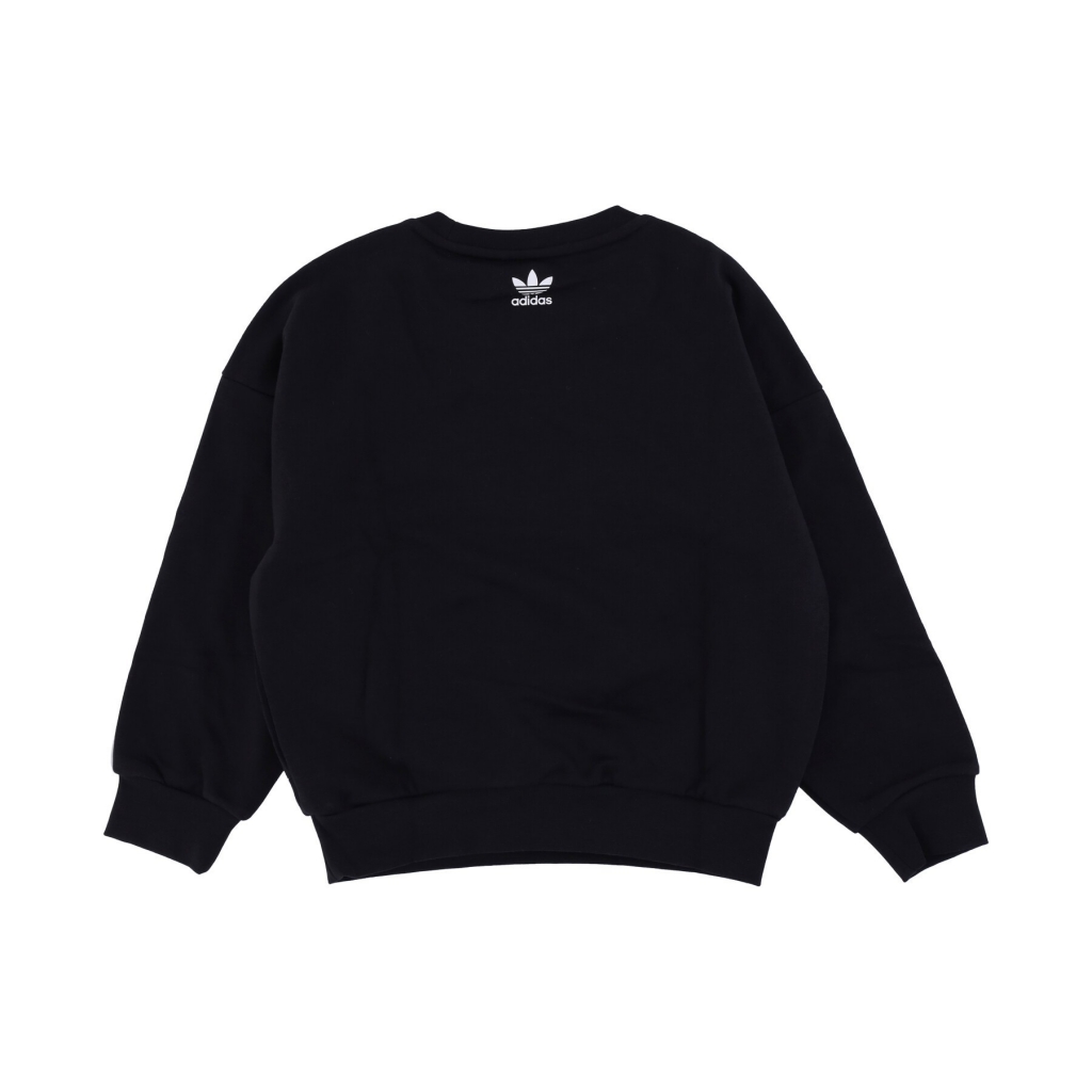 felpa leggera girocollo ragazza logo crewneck BLACK/WHITE