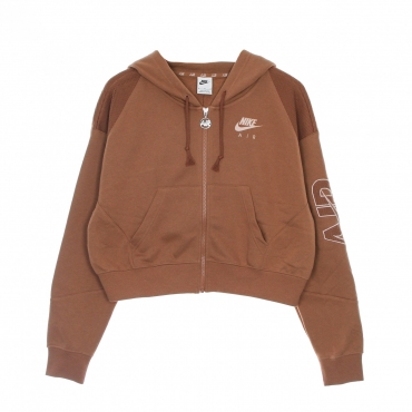 felpa leggera cappuccio zip donna oversized full-zip fleece hoodie MINERAL CLAY/RED BARK/PINK OXFORD