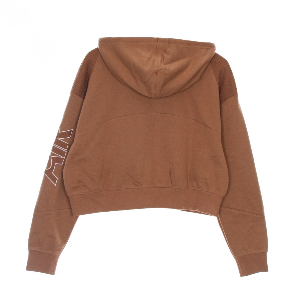 felpa leggera cappuccio zip donna oversized full-zip fleece hoodie MINERAL CLAY/RED BARK/PINK OXFORD