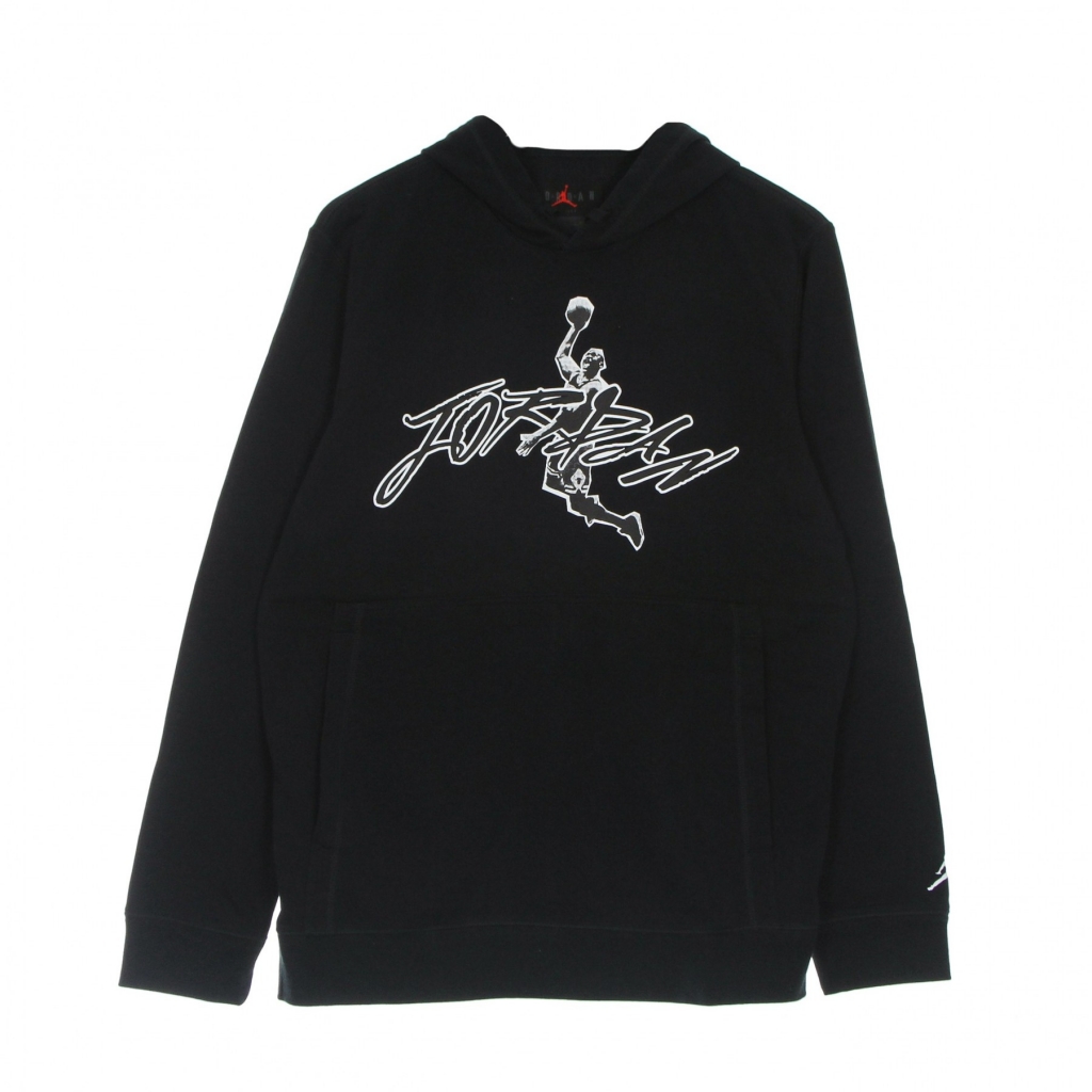 felpa leggera cappuccio uomo dri-fit air fleece graphic hoodie BLACK/WHITE
