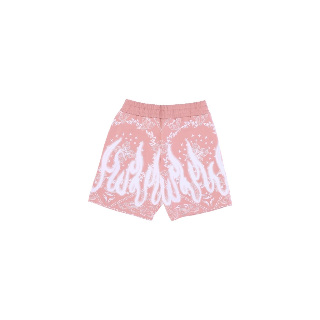 pantalone corto tuta uomo bandana print shorts PINK