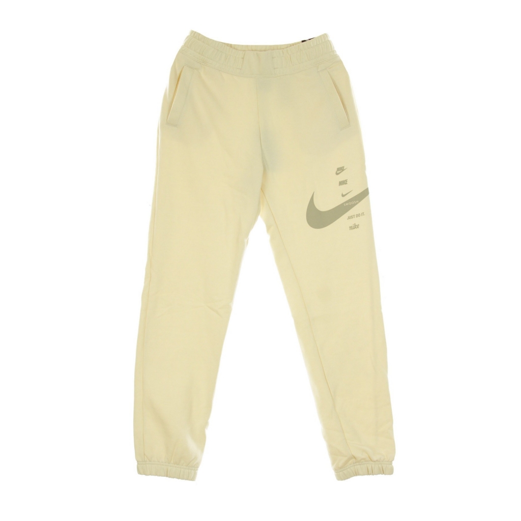 pantalone tuta felpato donna sportswear swoosh FOSSIL/STONE